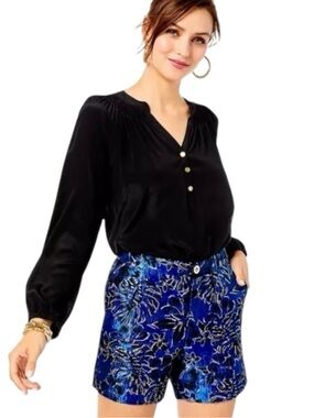 NWT Lilly Pulitzer Callahan High Rise Shorts Twilight Floral Brocade Dressy Sz 6